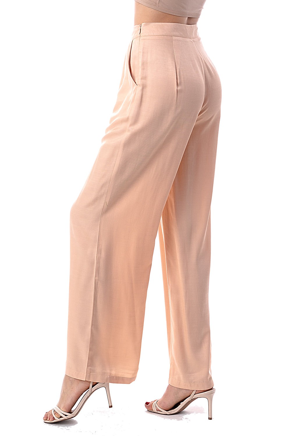 high-waisted wide-leg trousers