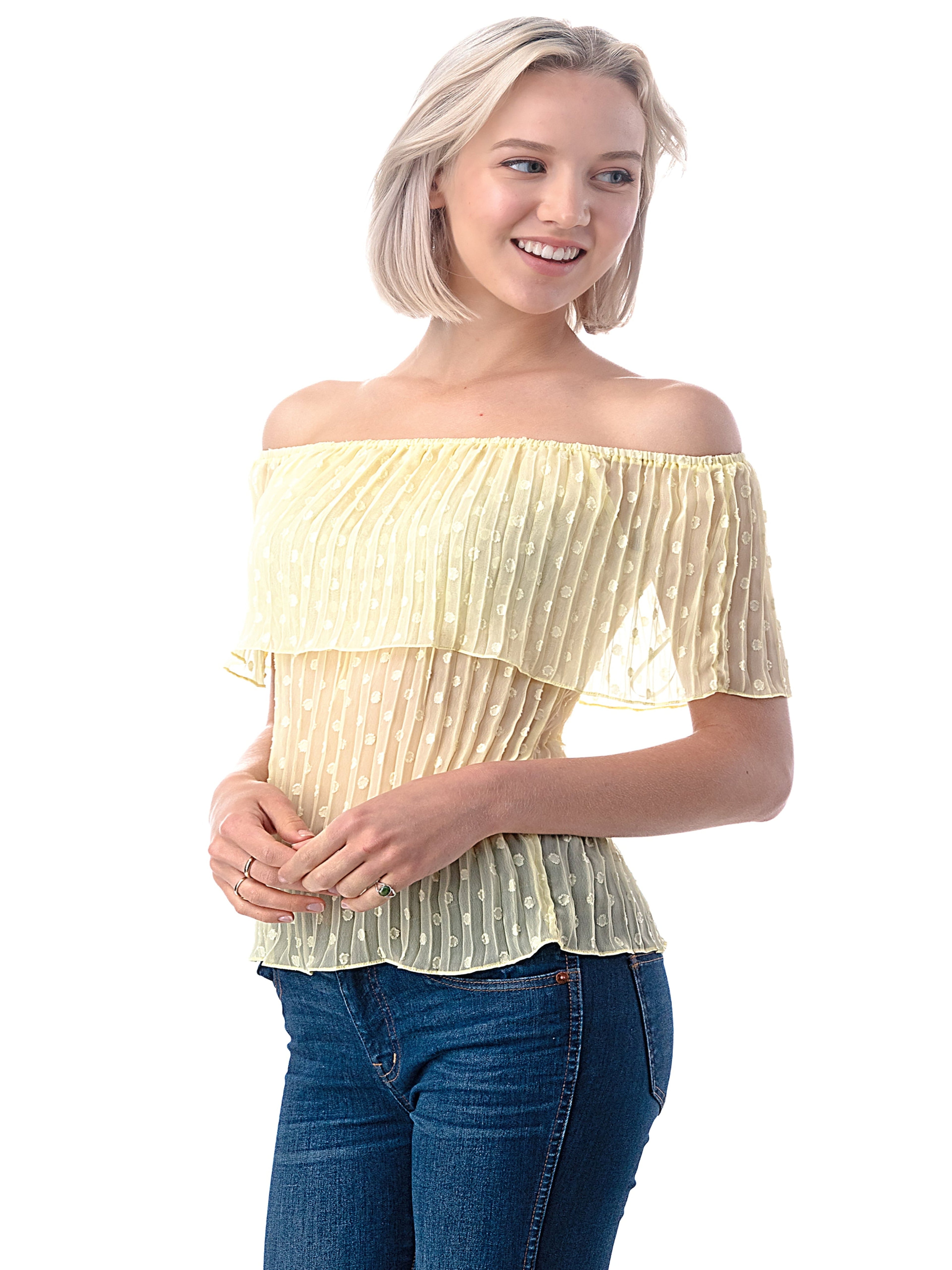 women yellow blouse