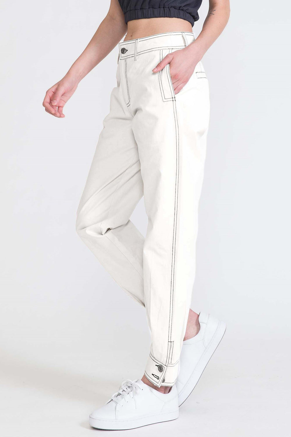 Over Stitched Pegged Long Pant