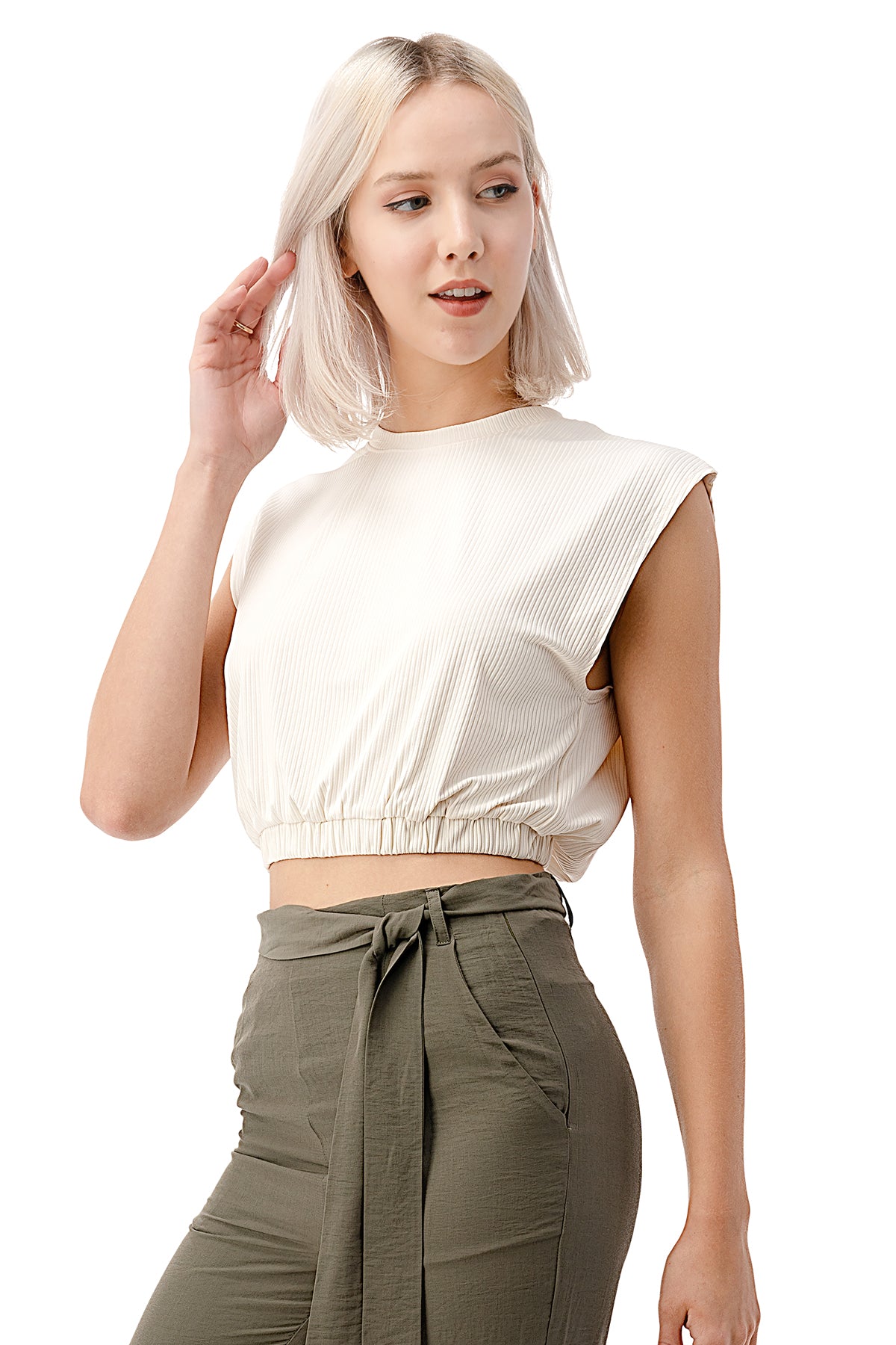 EDGY Land Girl's and Women's Crew Neck Sleeveless CroPPEd Trendy Top