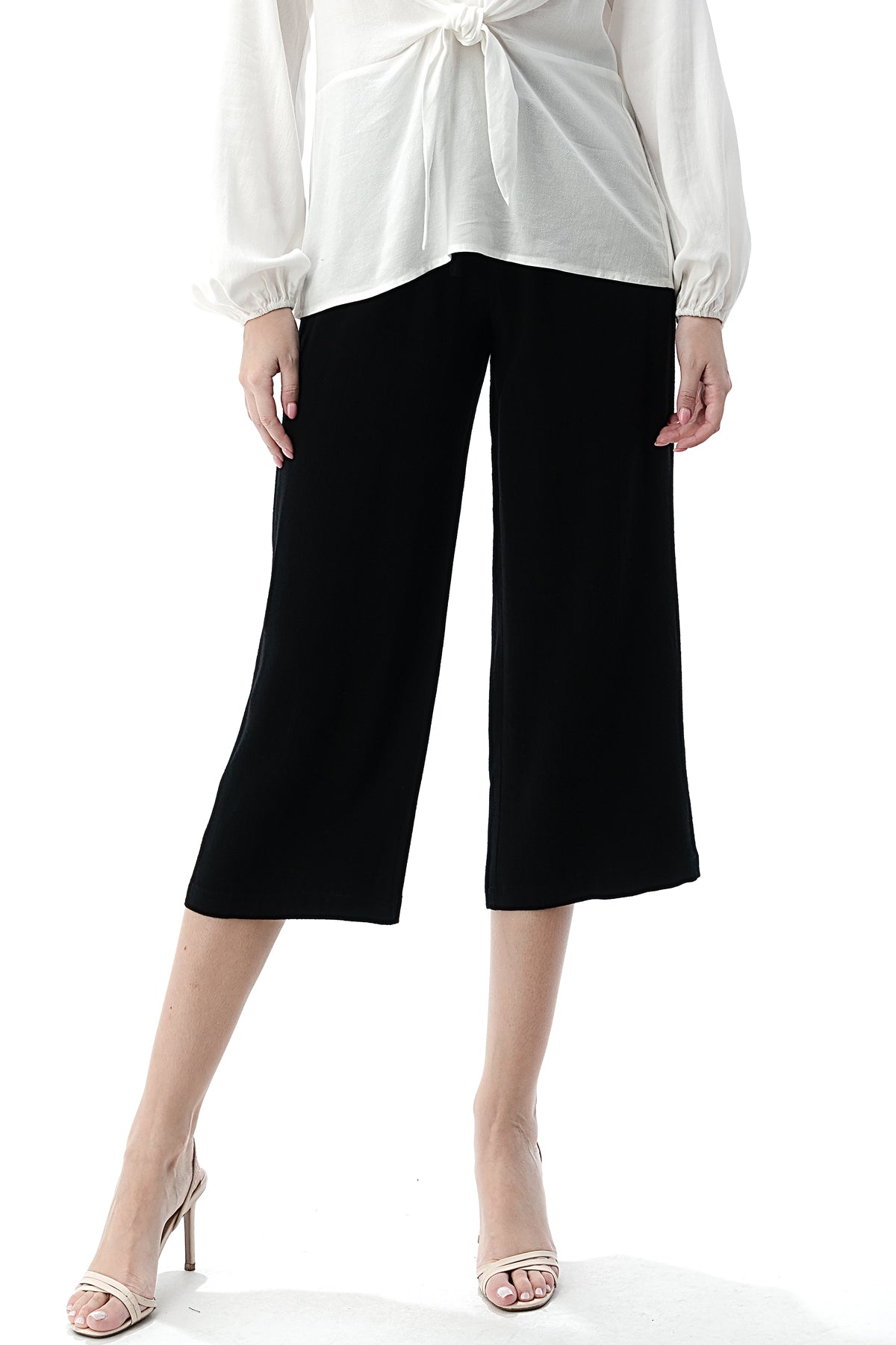 EDGY Land Girl's and Women's Drawstring Tie Shirred Ruffle Waist CroPPEd Fashion Pant