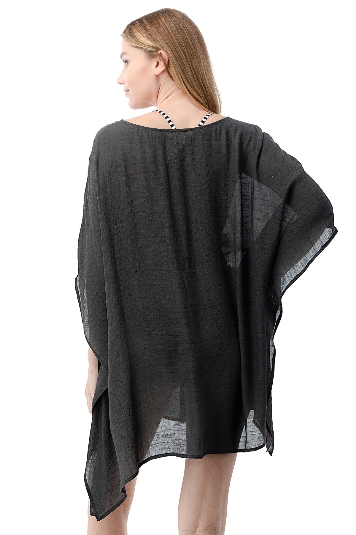 EDGY Land Girl's and Women's Round Neck Poncho Mini Dress with Waist Tie
